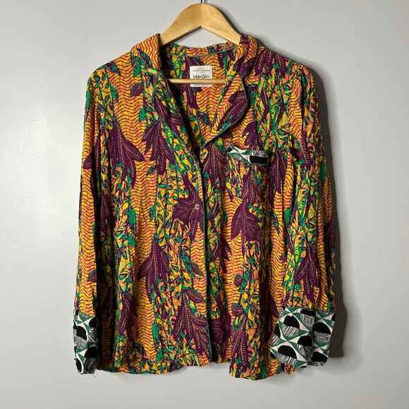 Anthropologie Shadé Akanbi Harvest Pajama Top Women’s Medium Bohemian Sleep Boho - Picture 5 of 12